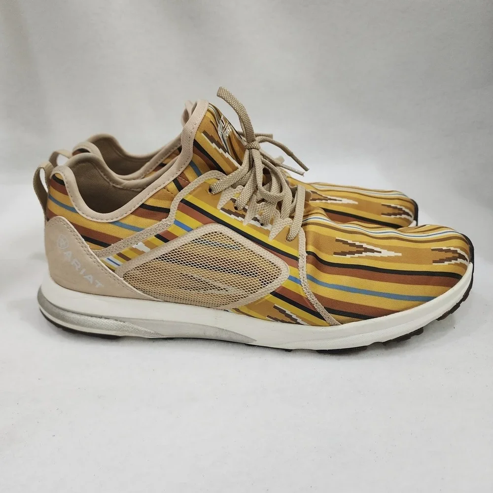 Ariat Fuse 10031630 Sneakers Womens 11 B Mustard Yellow Aztec Athletic Shoes